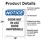 Signmission Door Not In Use Door Inoperable, 18 in W x Rectangle, Vinyl Decal OS-2PACK-NS-D-1824-V-11514 - alternate 4